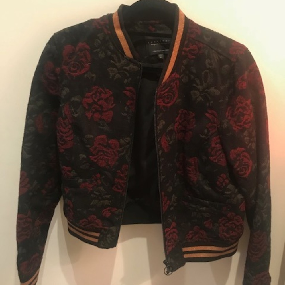 Flower Print Bomber Jacket